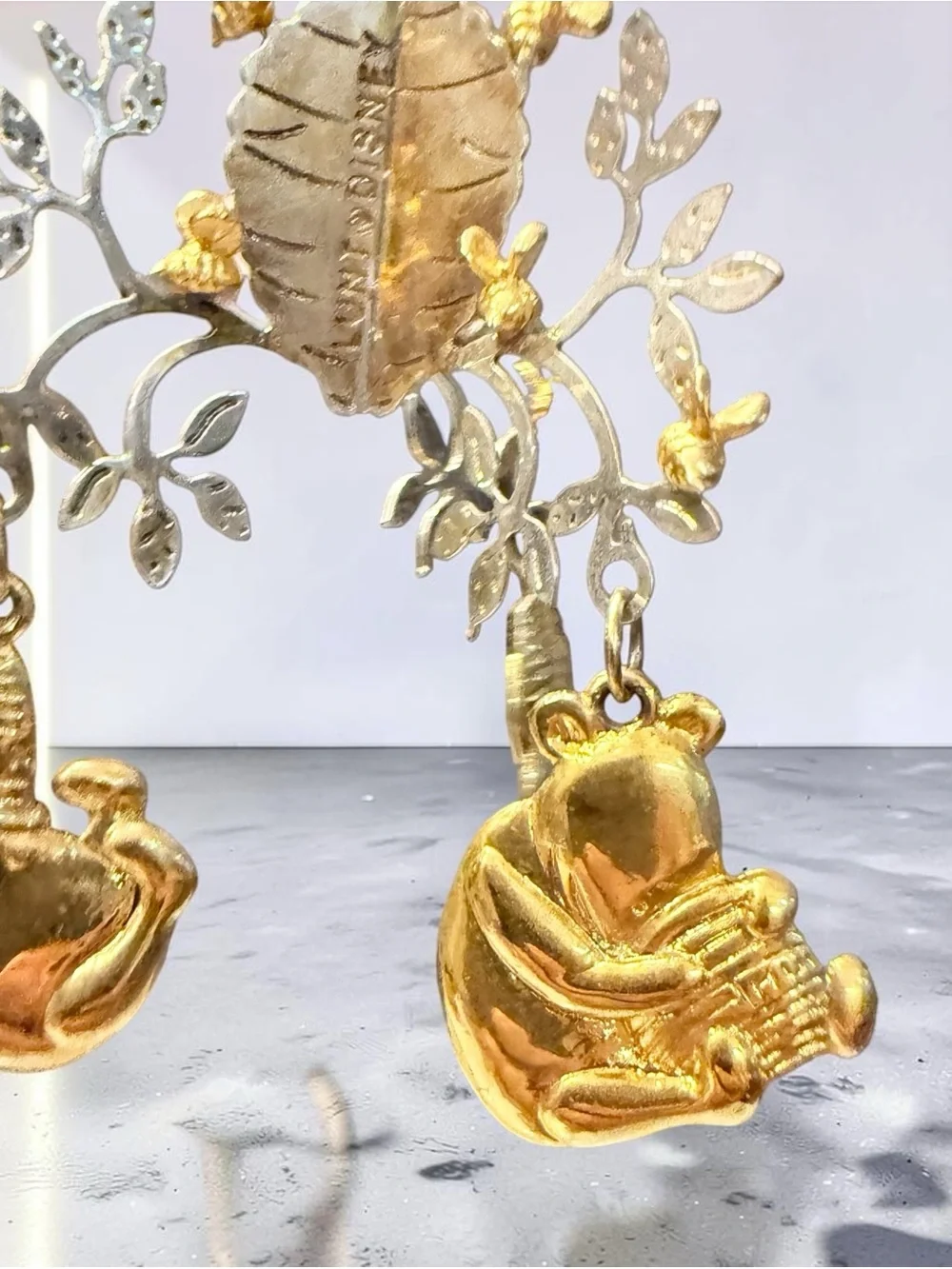 Lunt Silversmiths Pooh Mobile Christmas Ornament Gold Silver Dangle Snowflake